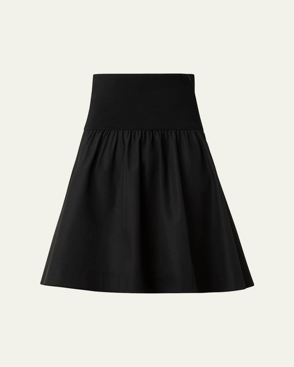 Wide Waistband Cotton Poplin Skirt